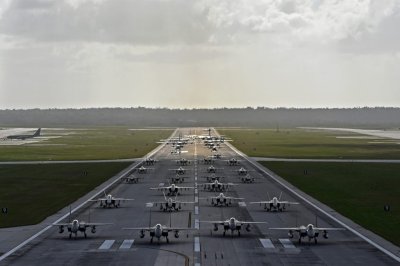 Allied Warplanes Elephant Walk at Guam Base