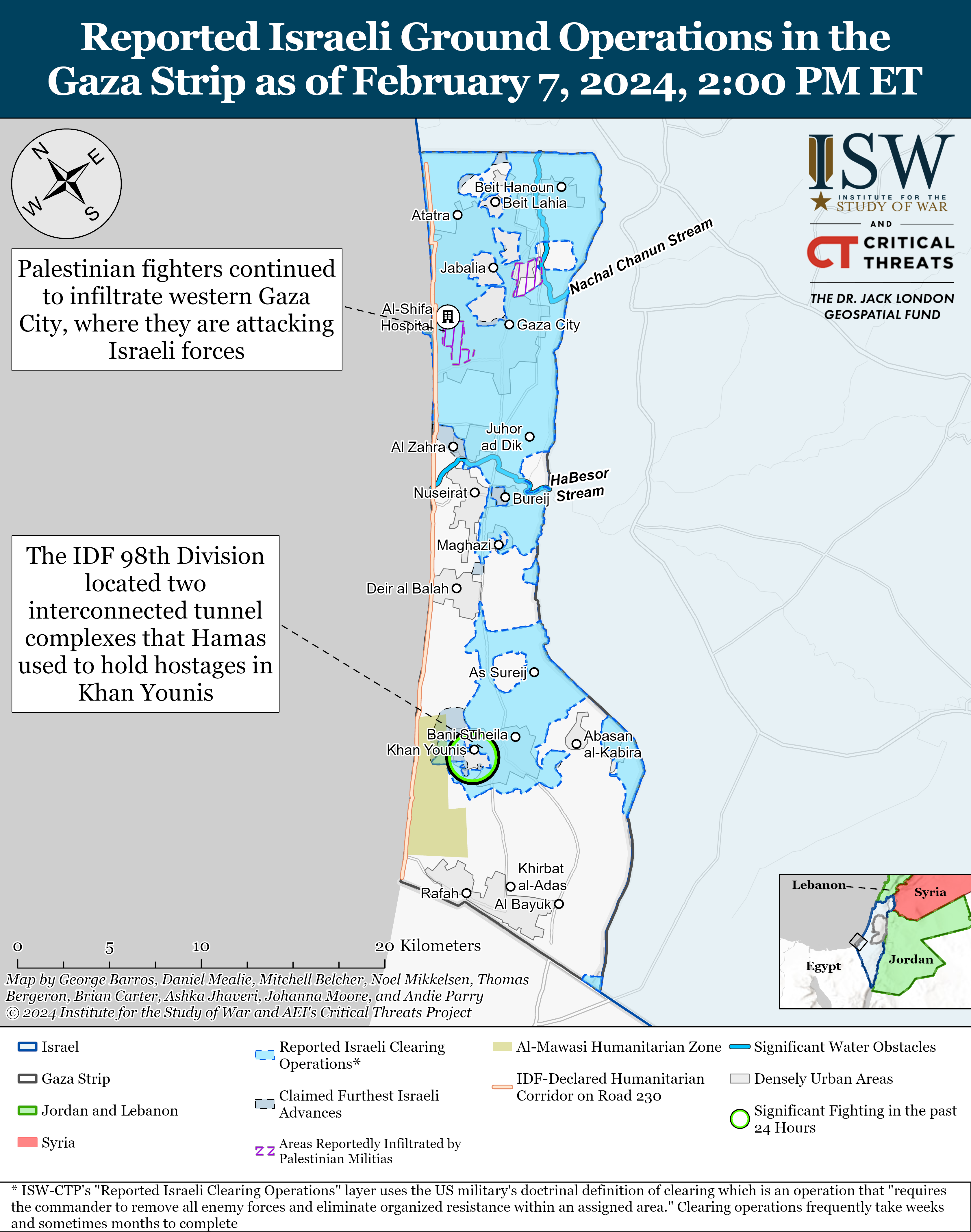 Israel War Map Shows Gaza Tunnel Hunt For Top Hamas Commanders Newsweek   Isw Map Gaza Fighting February 7 