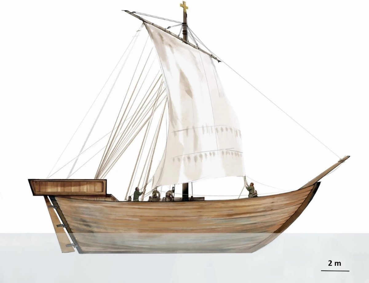 A drawing of the Avaldsnes ship