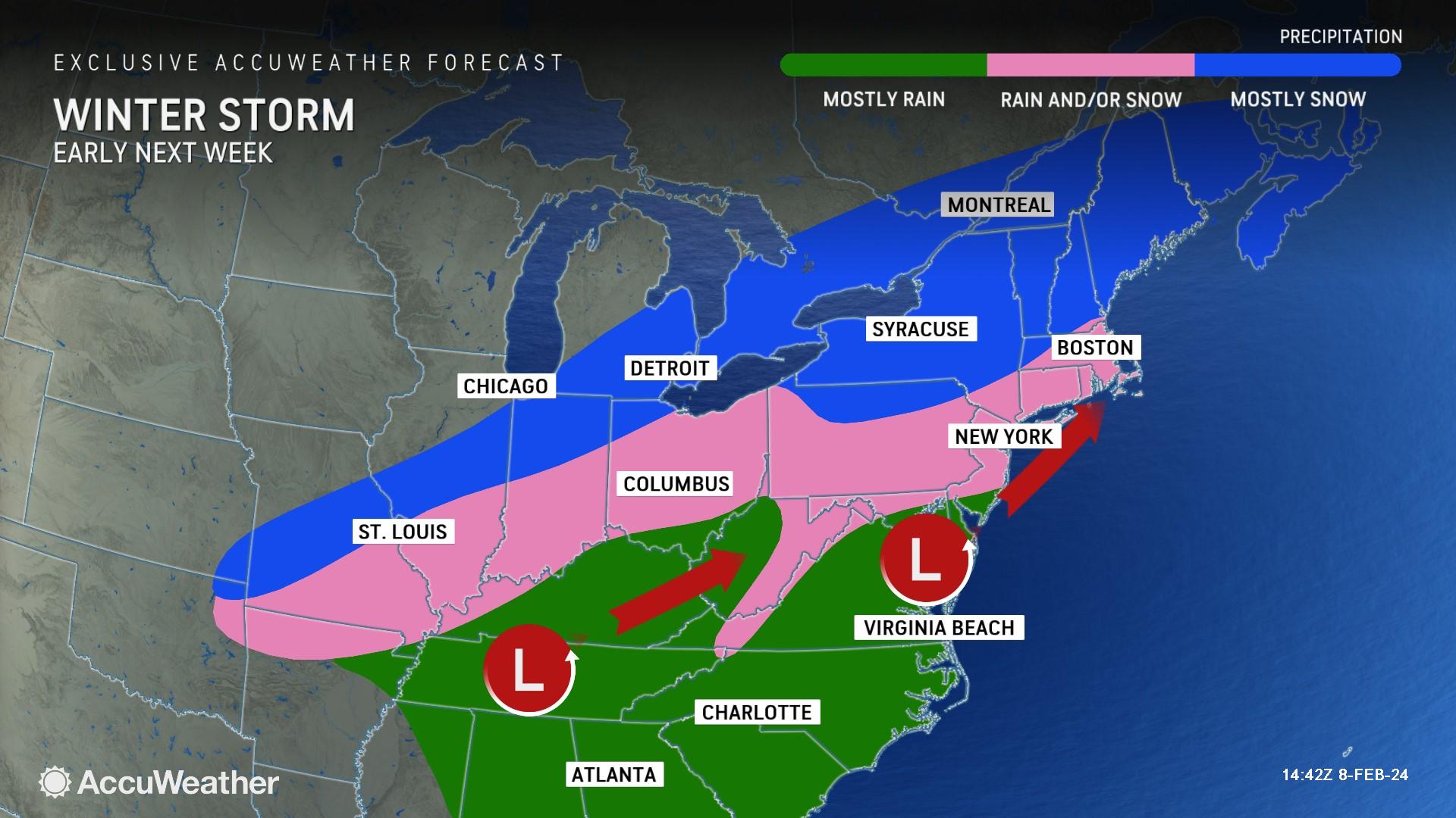 Map Shows States Bracing for Snow as Temperatures Plunge