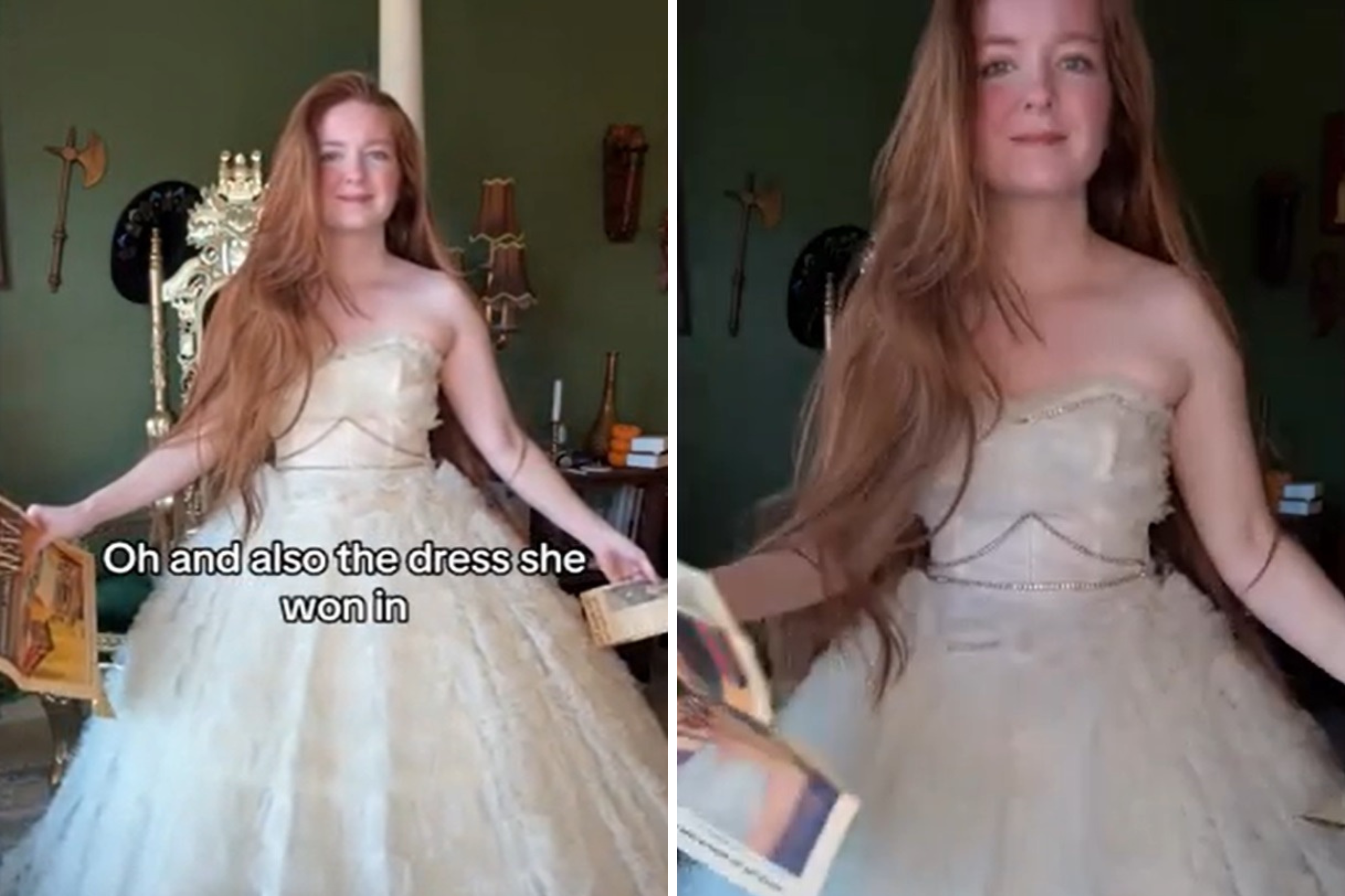 Woman Obsessed With $20 thrifted Gown After Finding Out Who It Belonged to