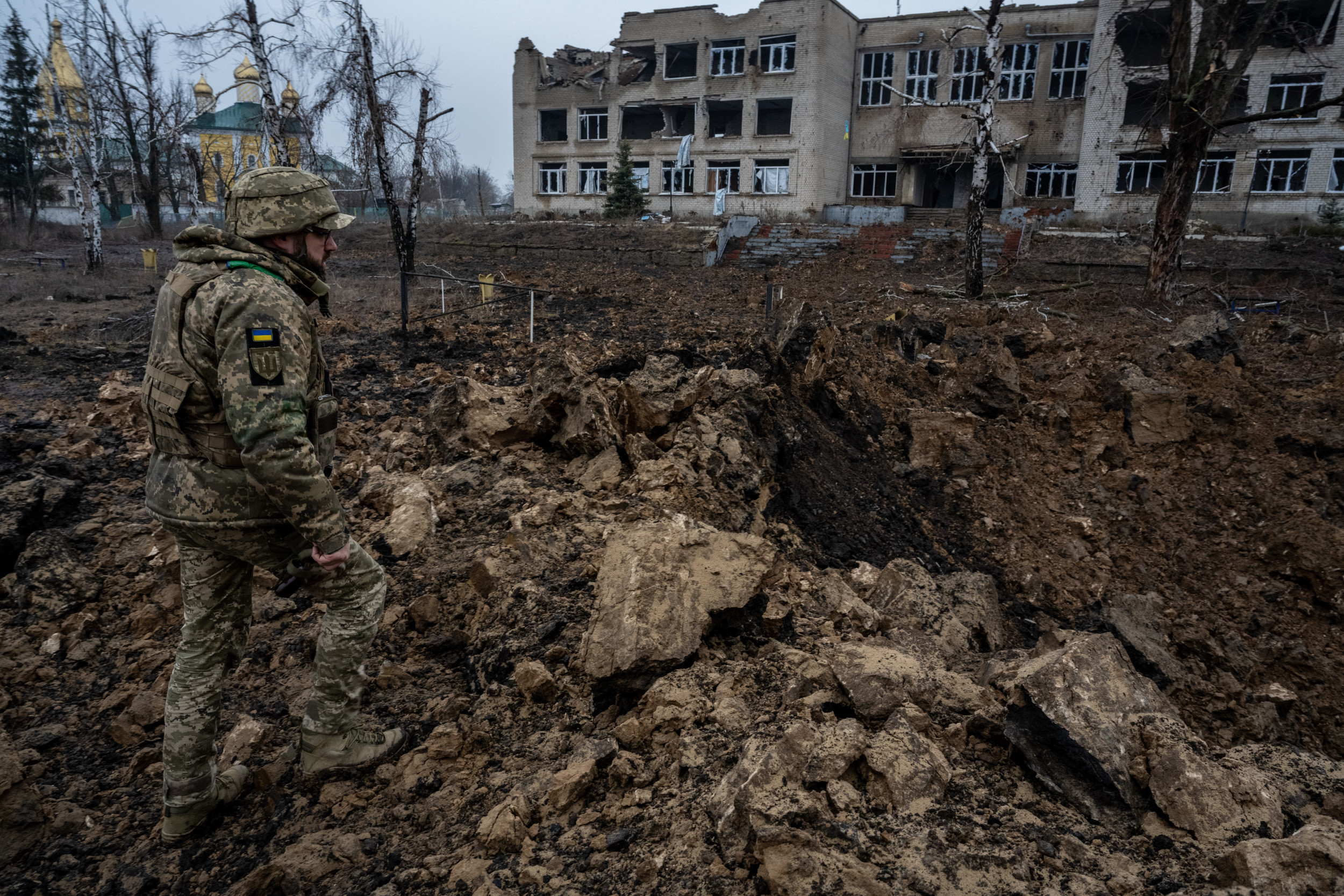 Russian Troop Films Fiery Remains of Camp After Ukraine UAV Strike