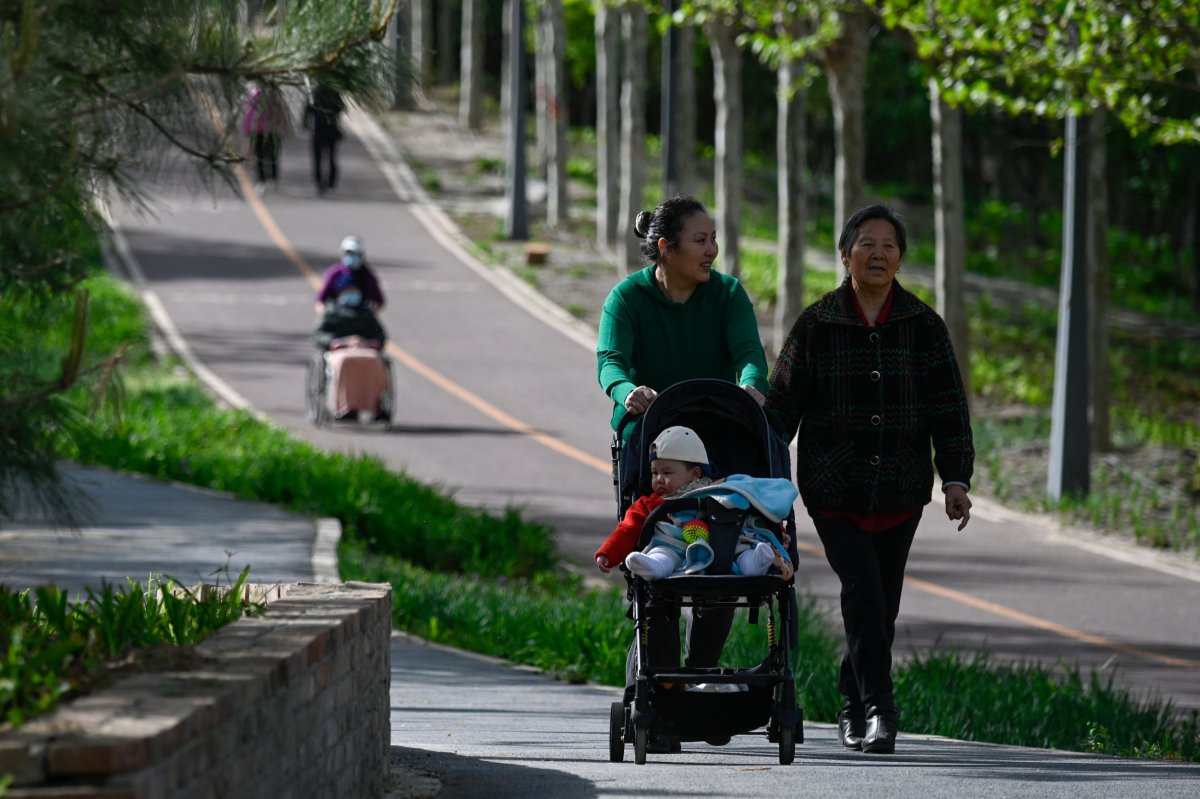 People Walk in Beijing Park