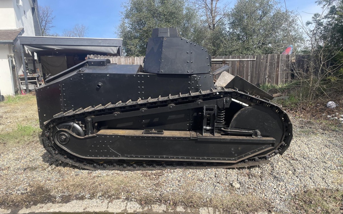 Kameron Swinney's tank drives around.