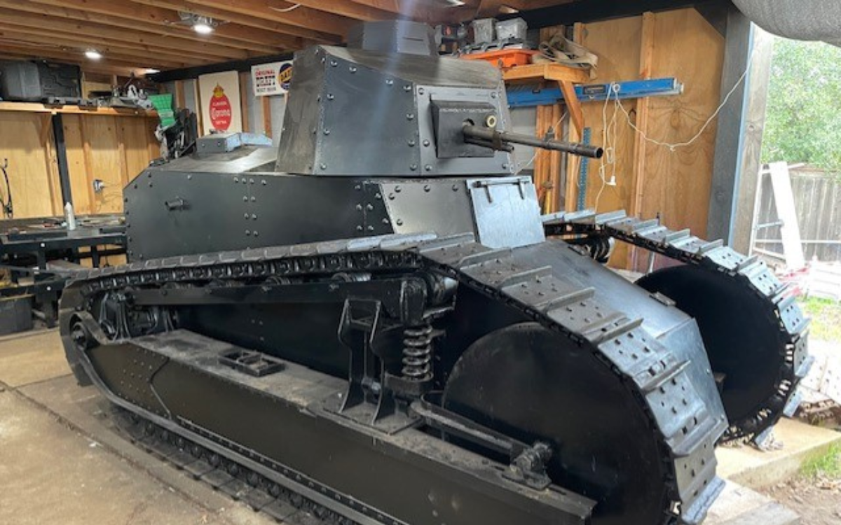 Kameron Swinney's tank in the workshop.