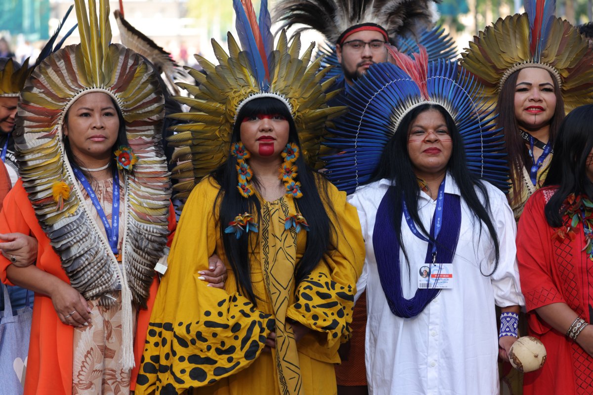 Representantes de grupos indígenas do Brasil