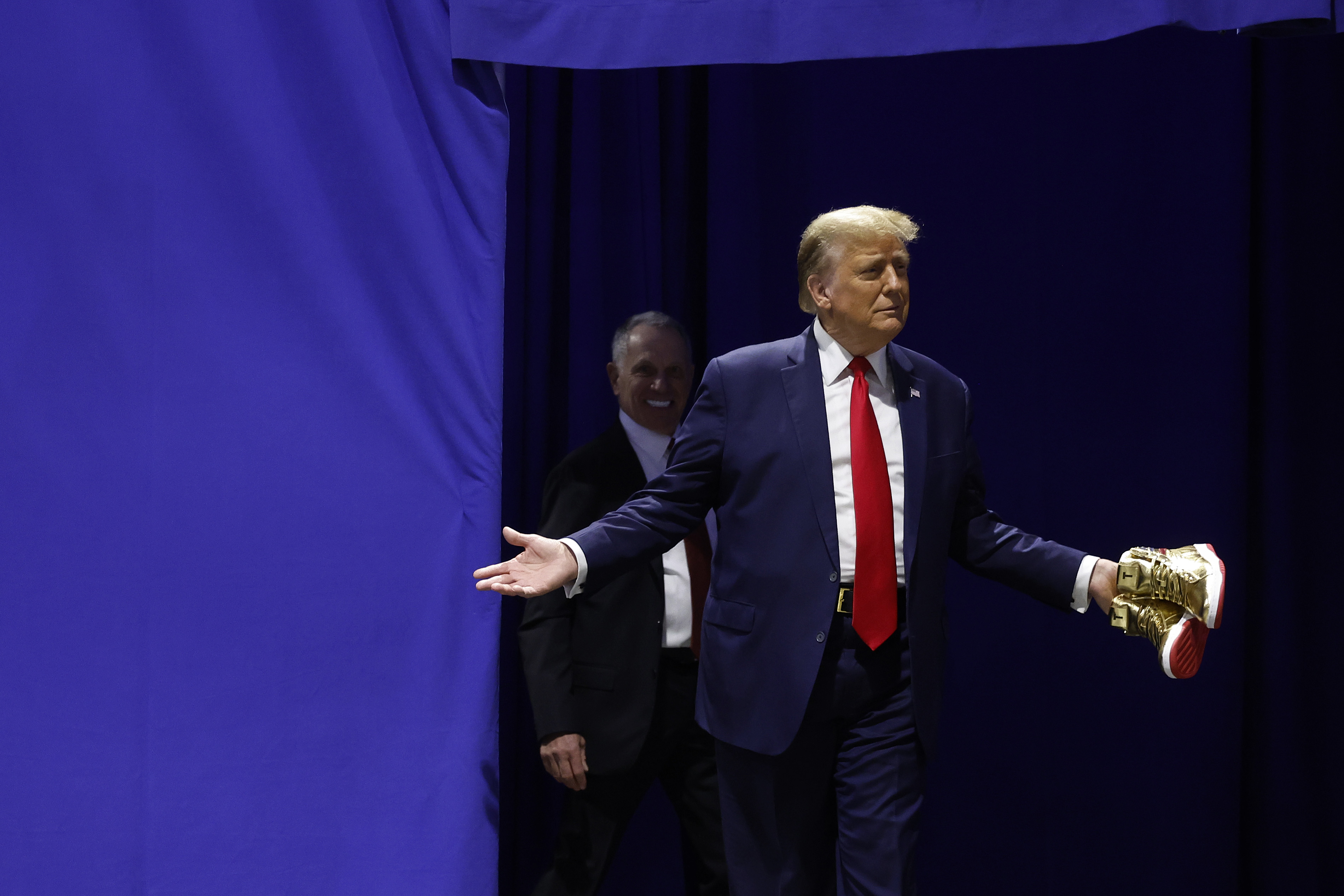 Crying Donald Trump Supporter Takes Stage During Sneaker Con Event
