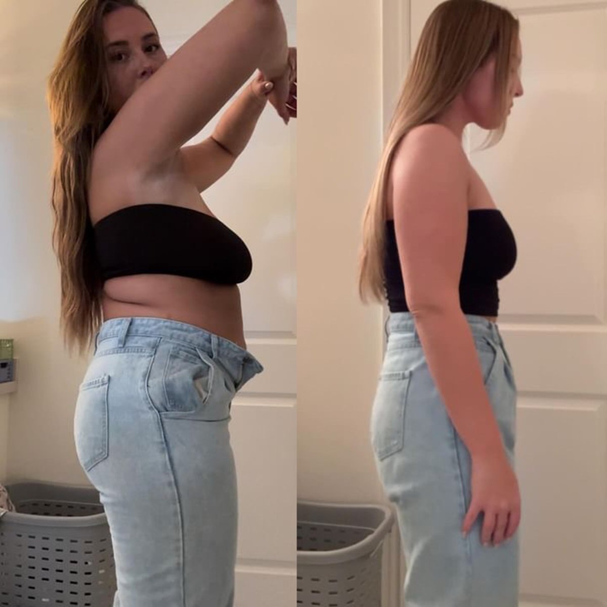 Ashley Gartley before and after weigh-in