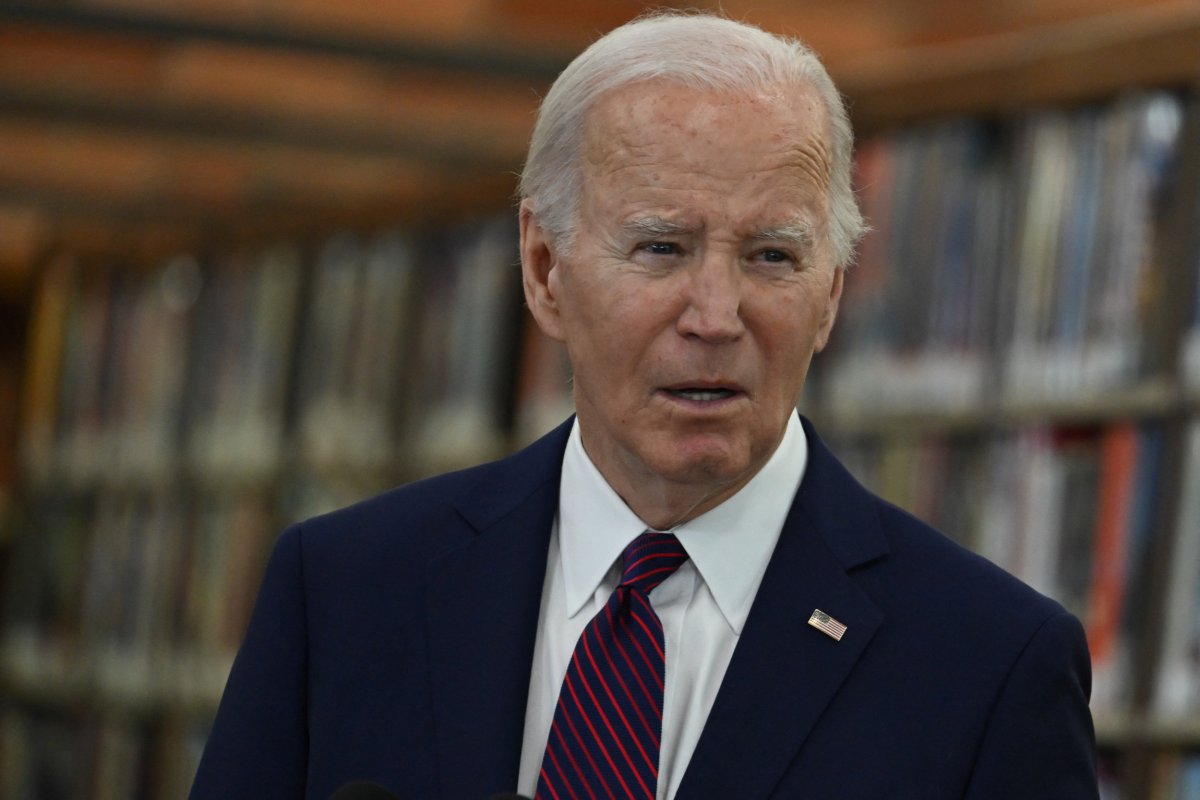 President Joe Biden speaks during an event 