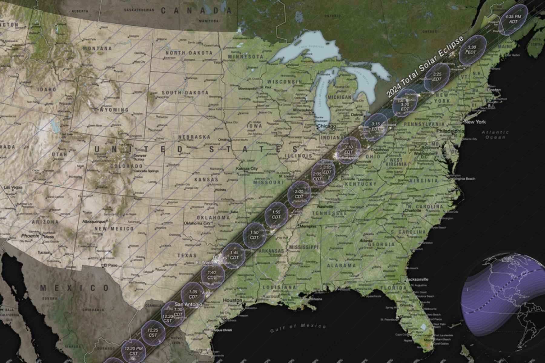Map Shows Best 15 US States to See Solar Eclipse in 2024Middle East