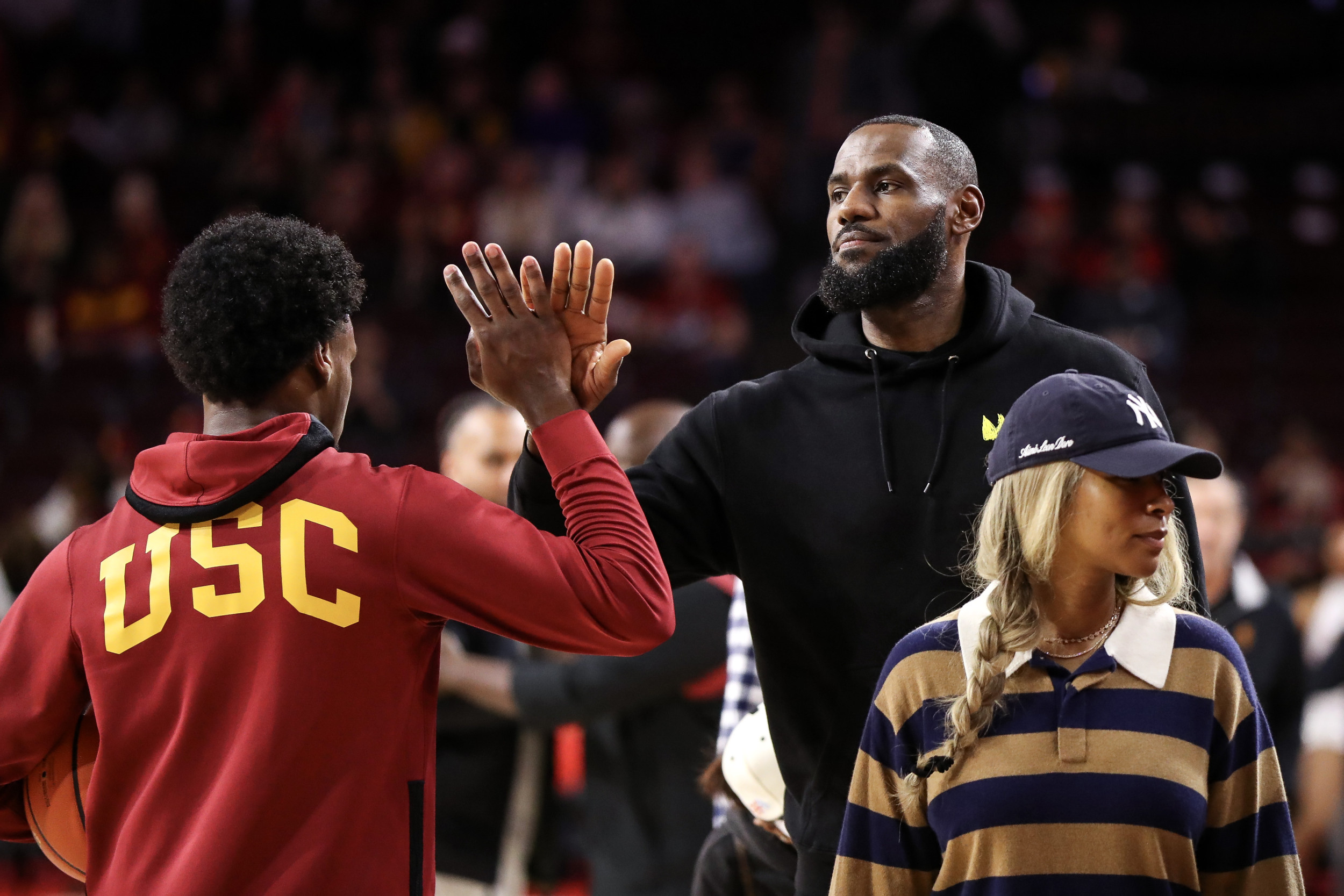 LeBron James pushes back on Bronny James' status in NBA mock drafts