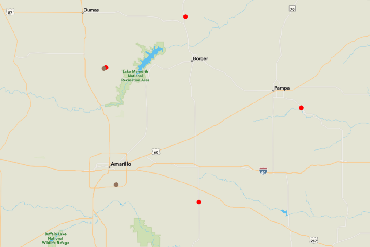 Texas Fire Map, Update as Multiple Panhandle Blazes Break Out