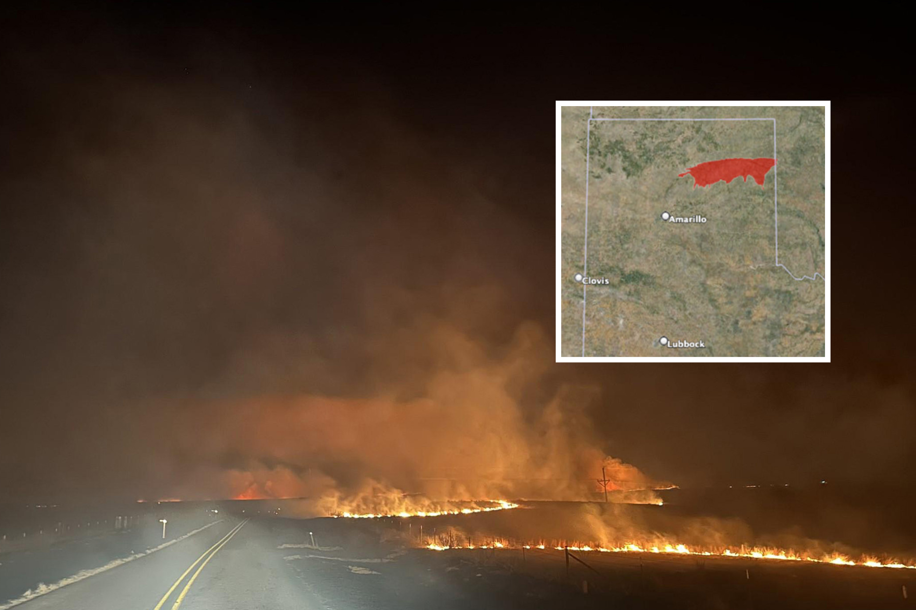 Texas Wildfire Size Compared to Major US Cities in Maps