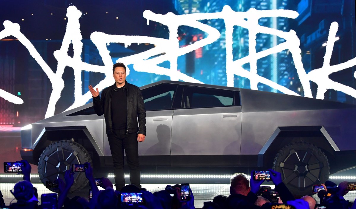 Elon Musk with Cybertruck