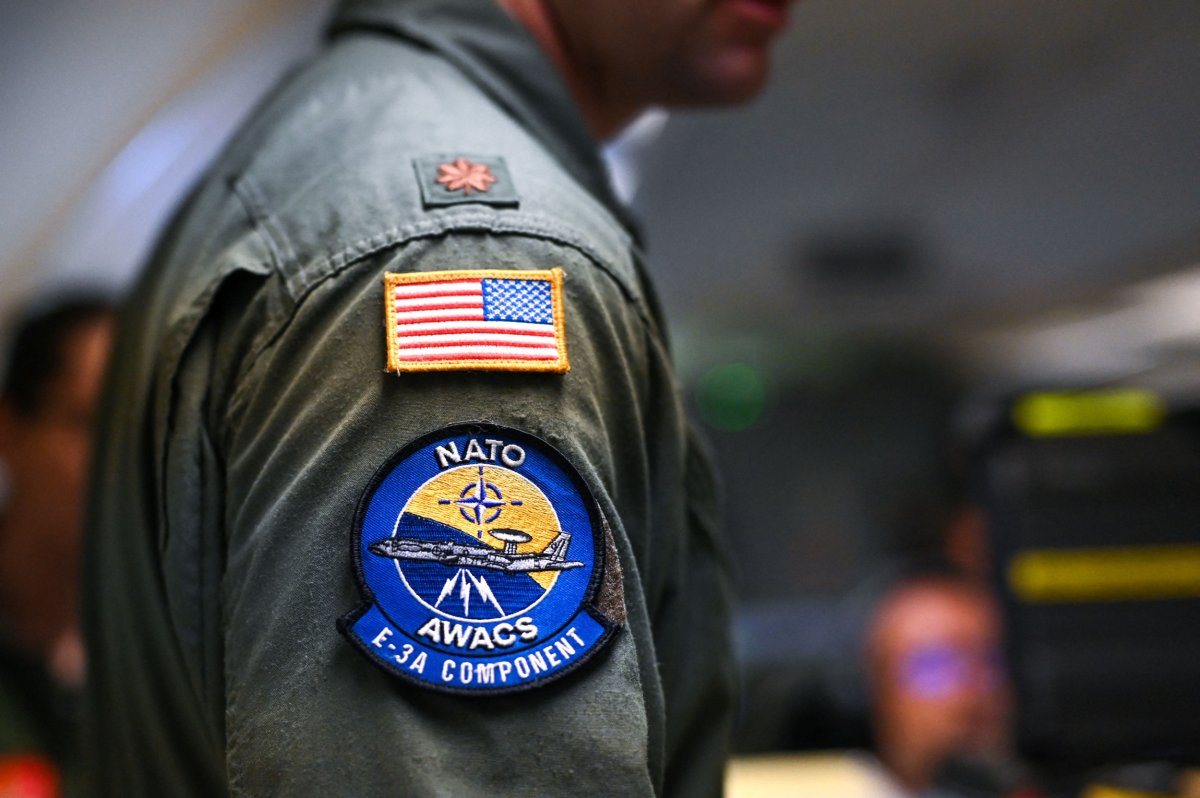 US airman wearing NATO patch in 2023 