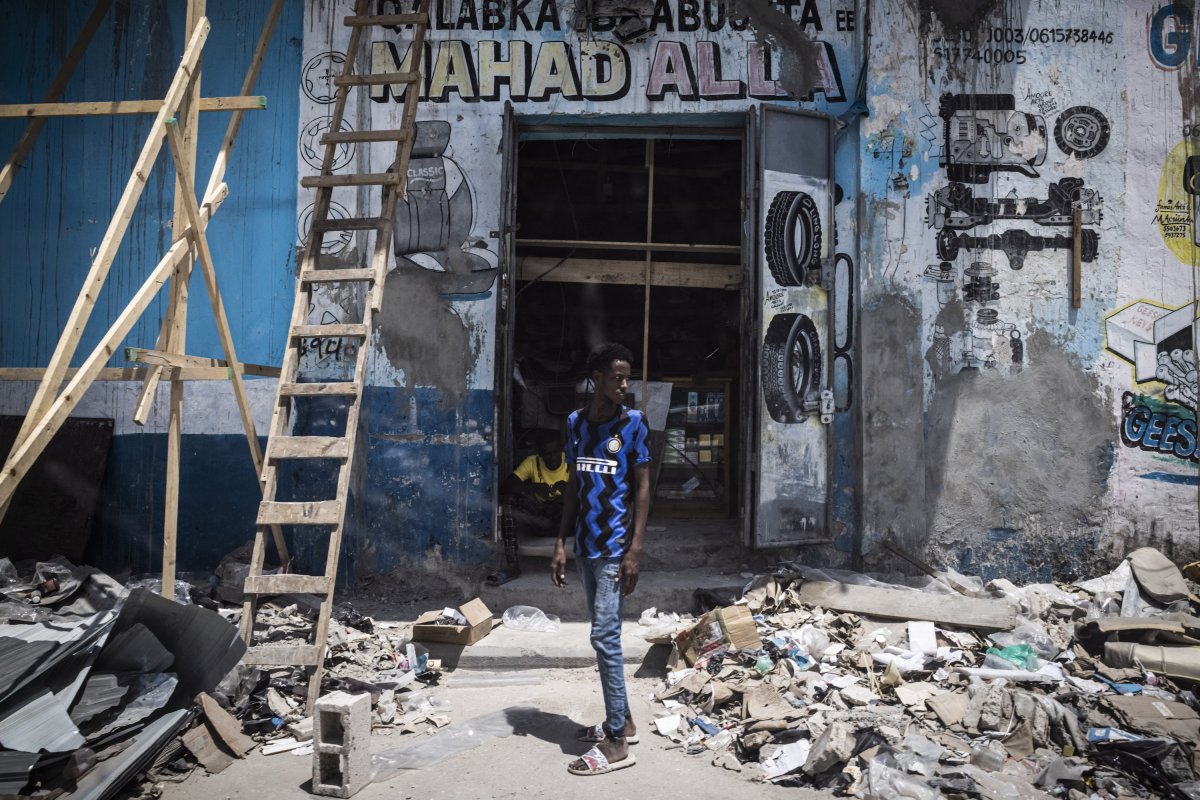 Rubble after Al-Shabaab attack Somalia