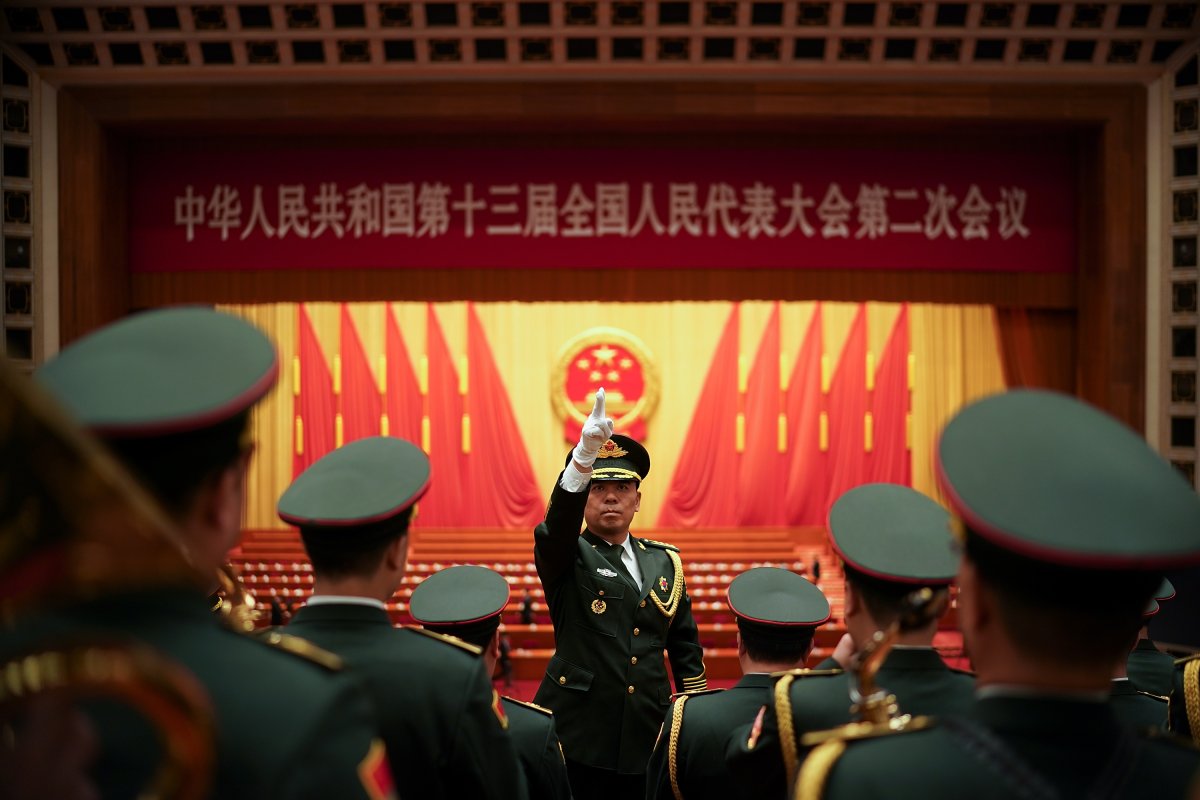 PLA Soldiers At The NPC