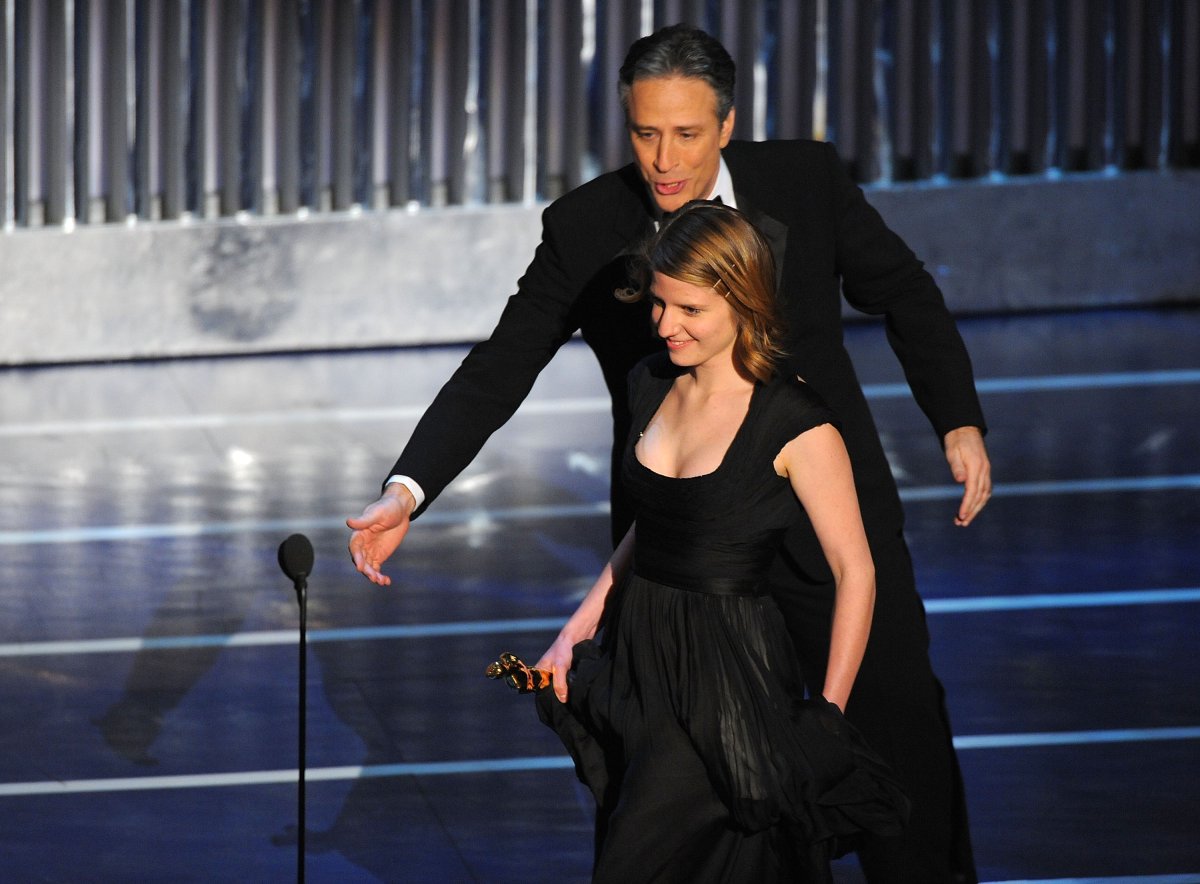Marketa Irglova and Jon Stewart, 2008 Oscars