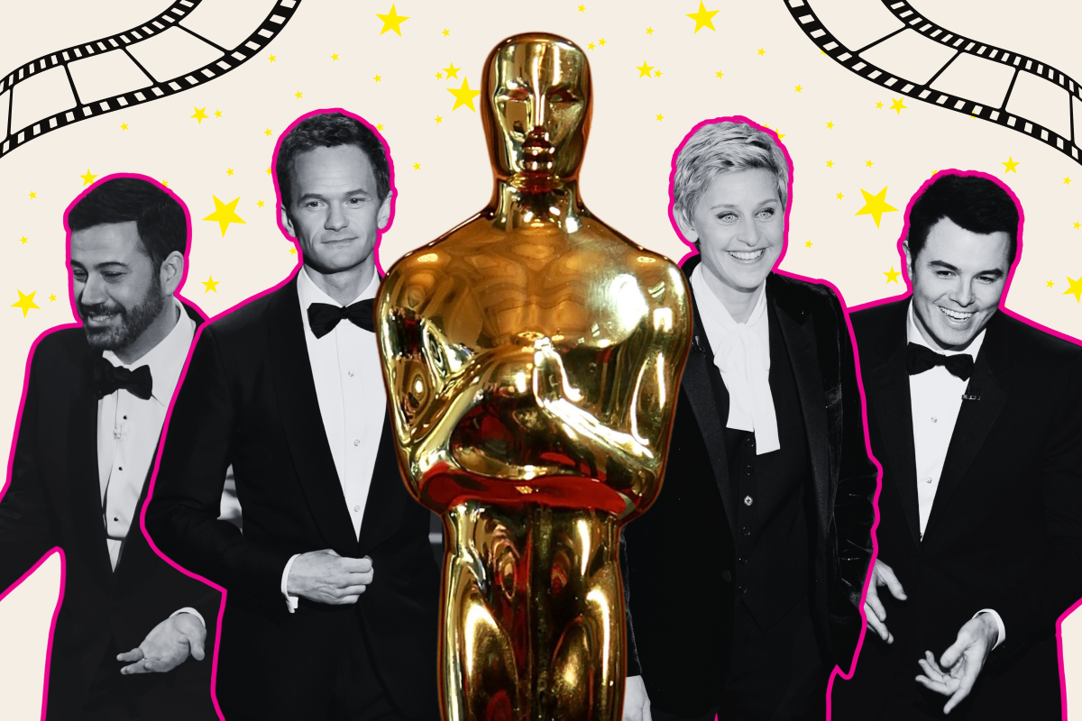 Collage of best and worst Oscars' hosts
