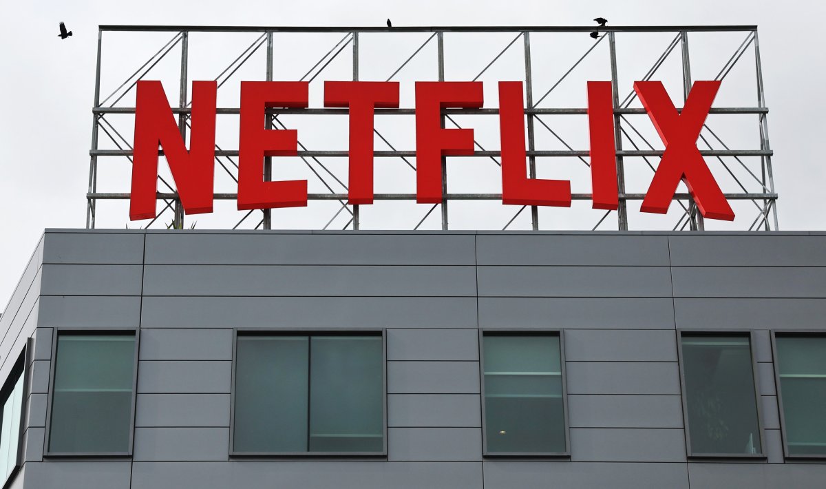 Netflix logo above office