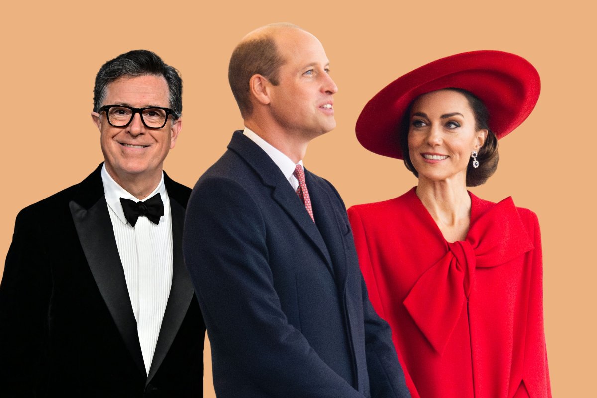 Prince William, Kate Middleton and Stephen Colbert