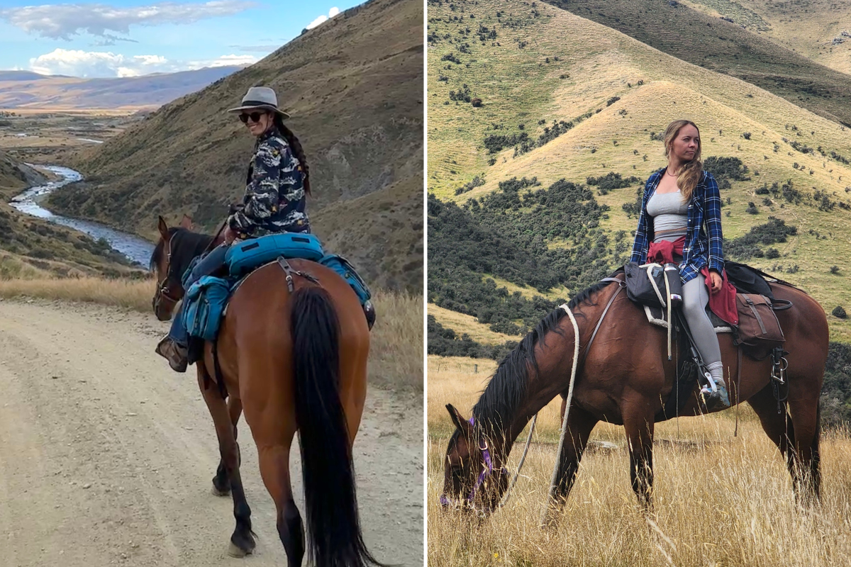 Karolin and Nicole on horseback
