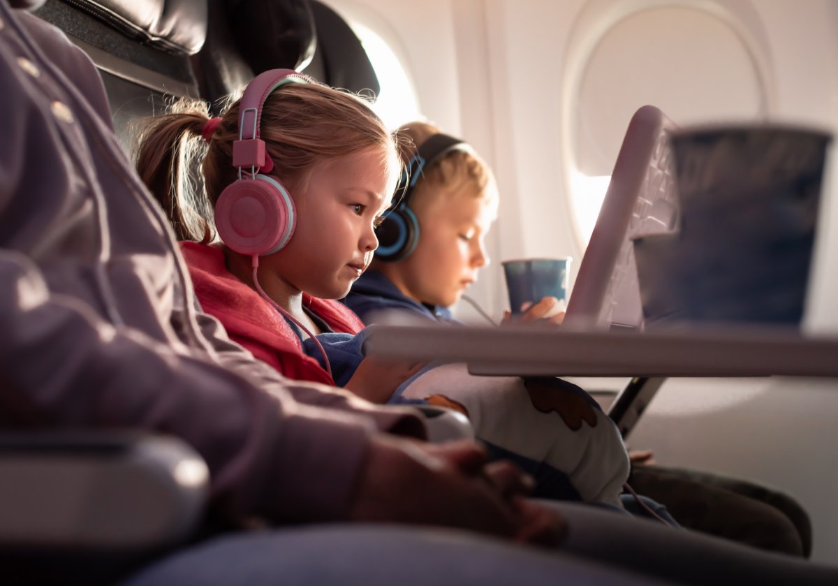 Kids on a plane.