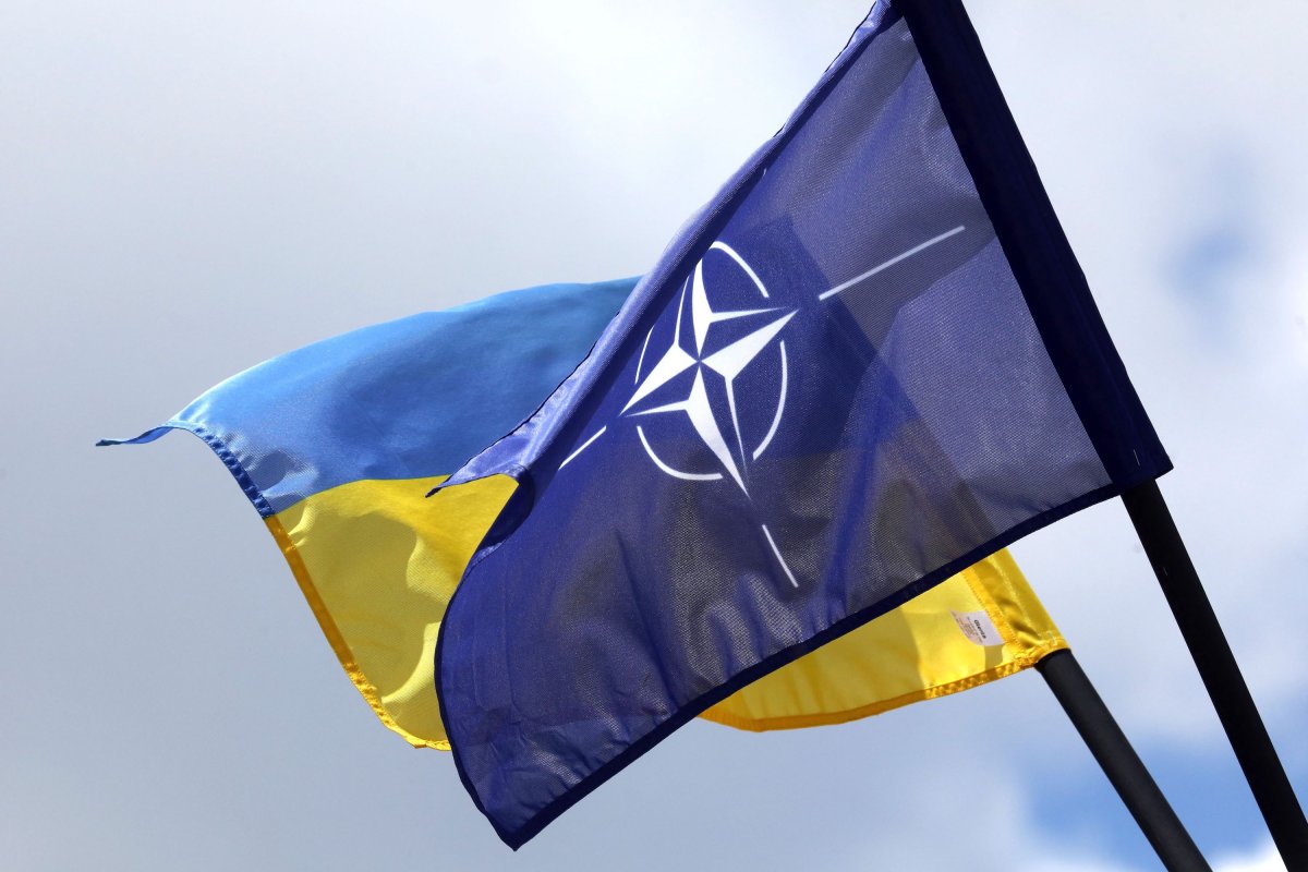 NATO and Ukraine flags