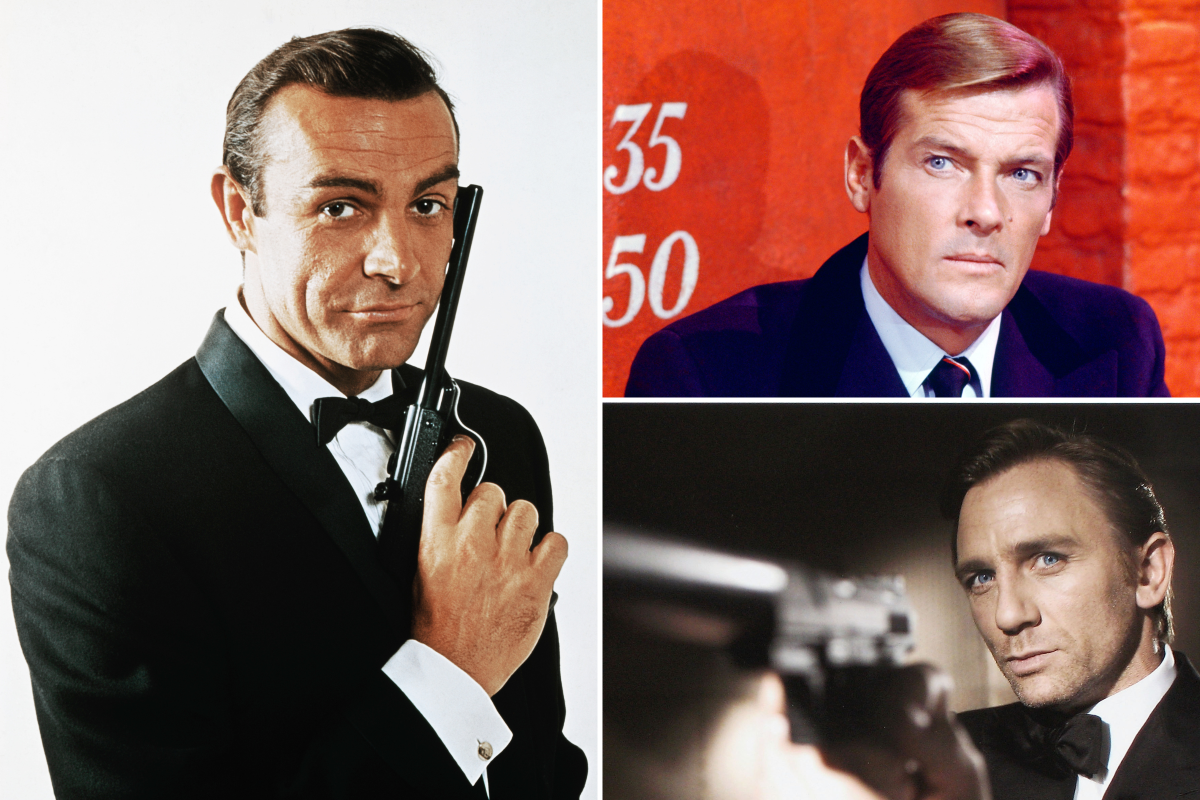 Connery, Moore and Craig as James Bond