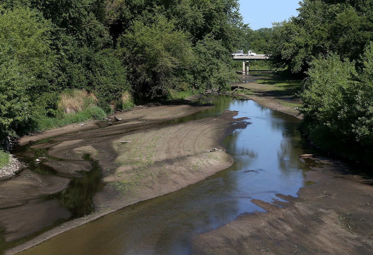 Iowa drought river low water