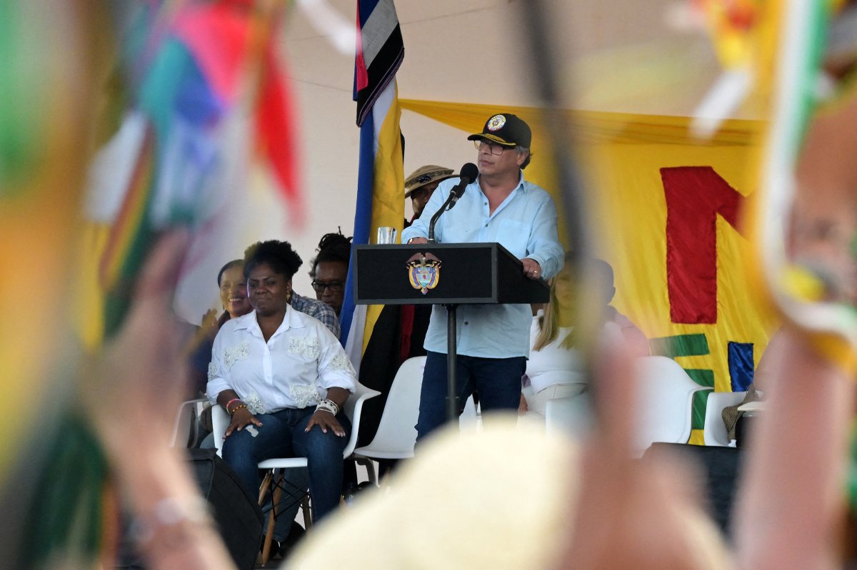 Colombian President Gustavo Petro speaks