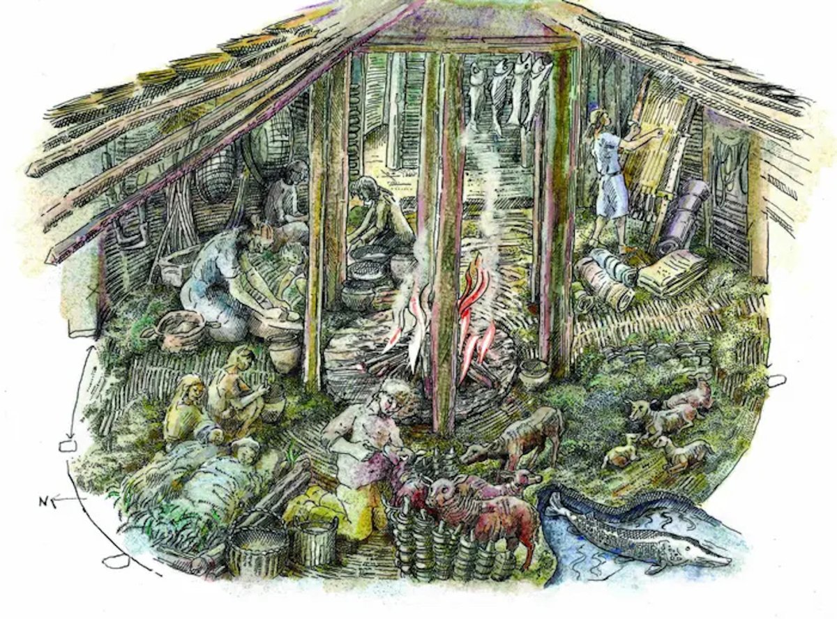 An illustration of Bronze Age home