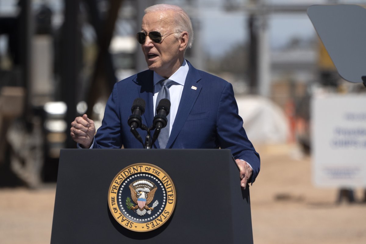 President Joe Biden gives a speech 