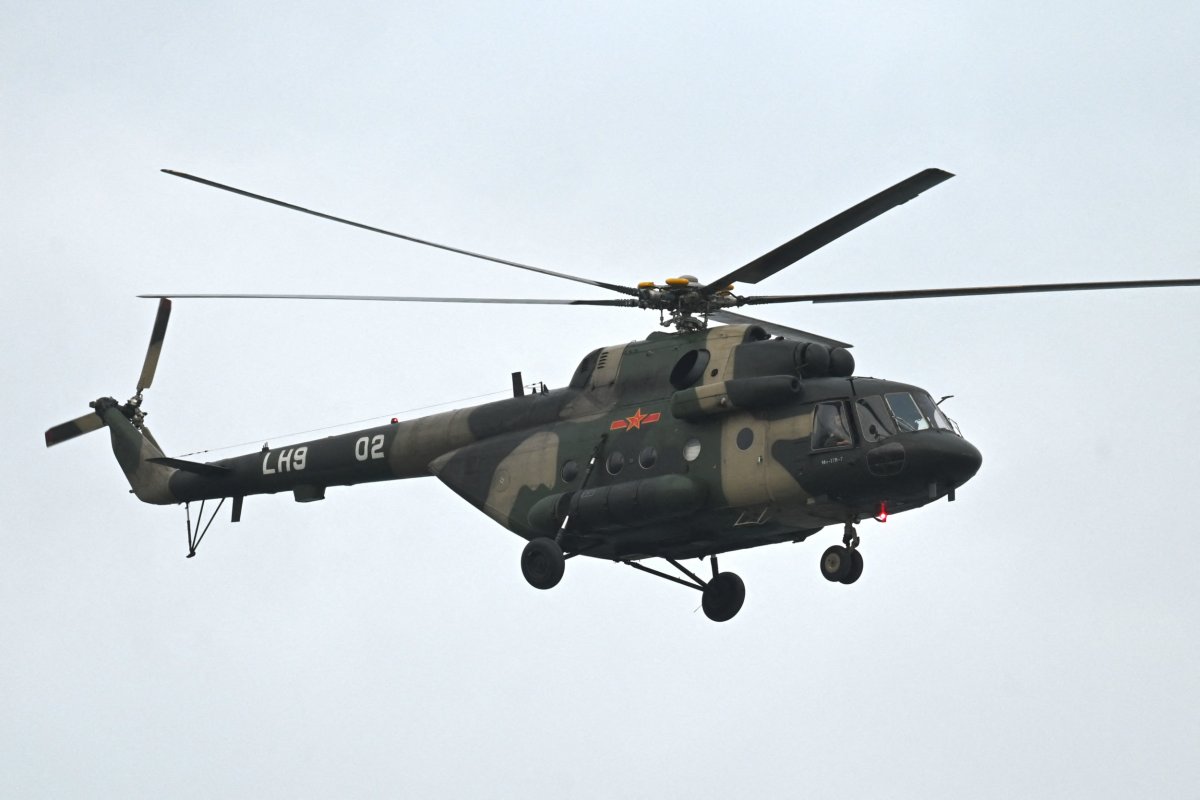 Chinese Chopper Flies Over Pingtan Island 