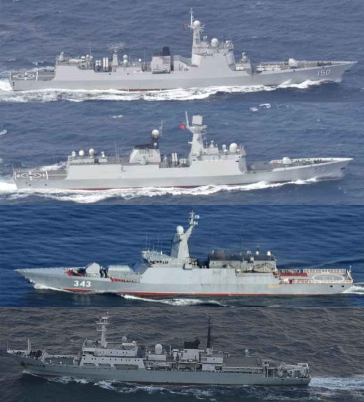 Russian and Chinese Ships On Maneuvers