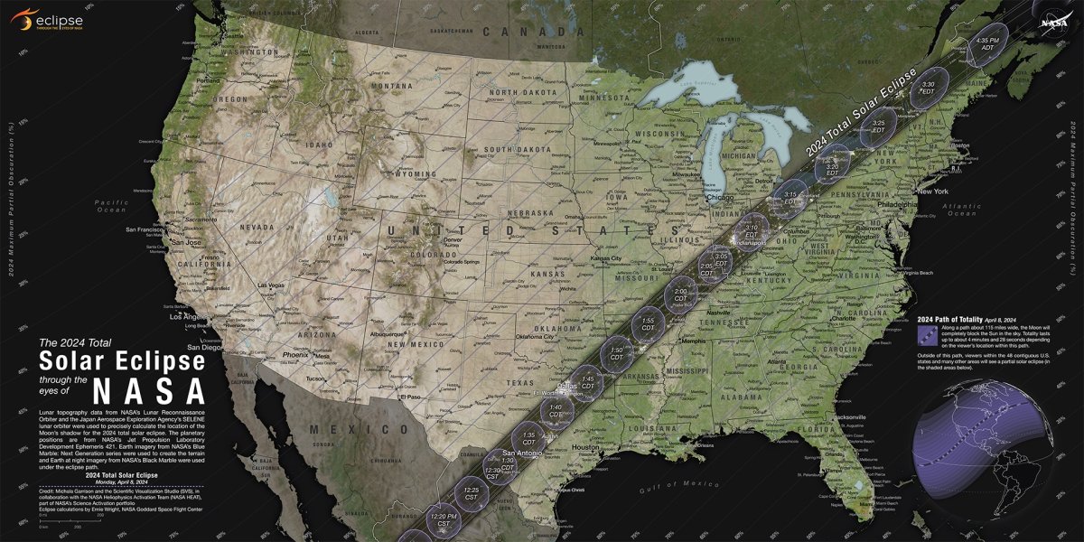 A map of the eclipse path