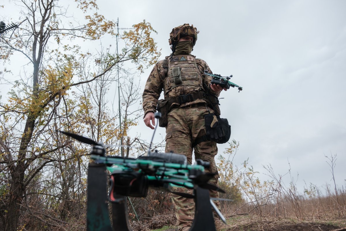 A Ukrainian serviceman in Zaporizhzhia Oblast