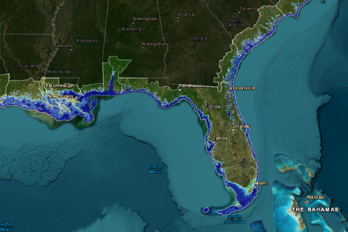 Florida Map Shows Where State Will - Florida Sea Level Rise 6 Ft