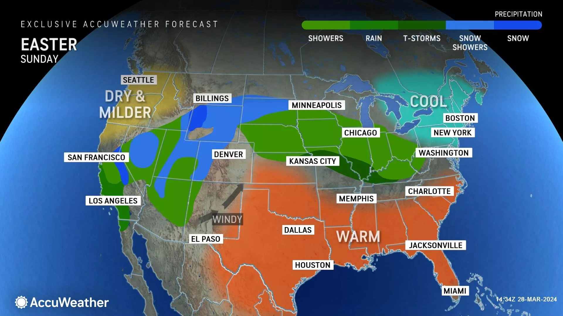 Map Shows Eight States Bracing for Snow on Easter Sunday - Vimarsana News