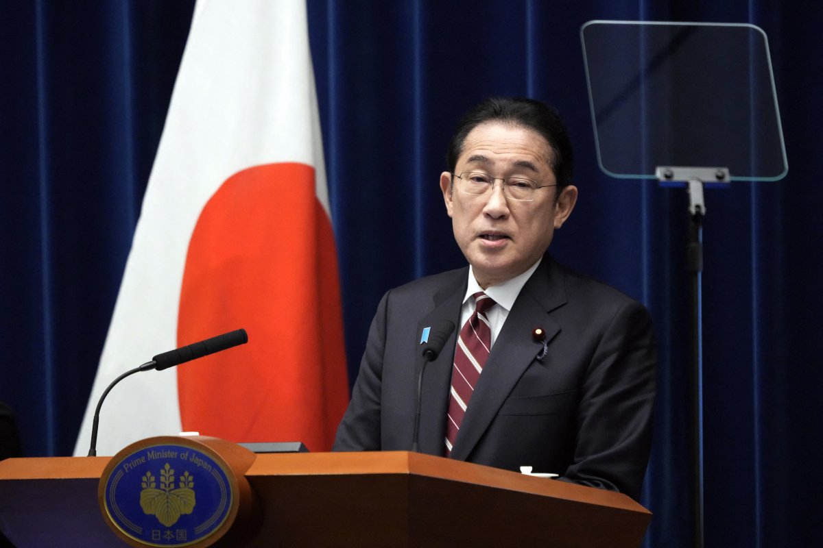 Japan's Prime Minister Fumio Kishida speaks 