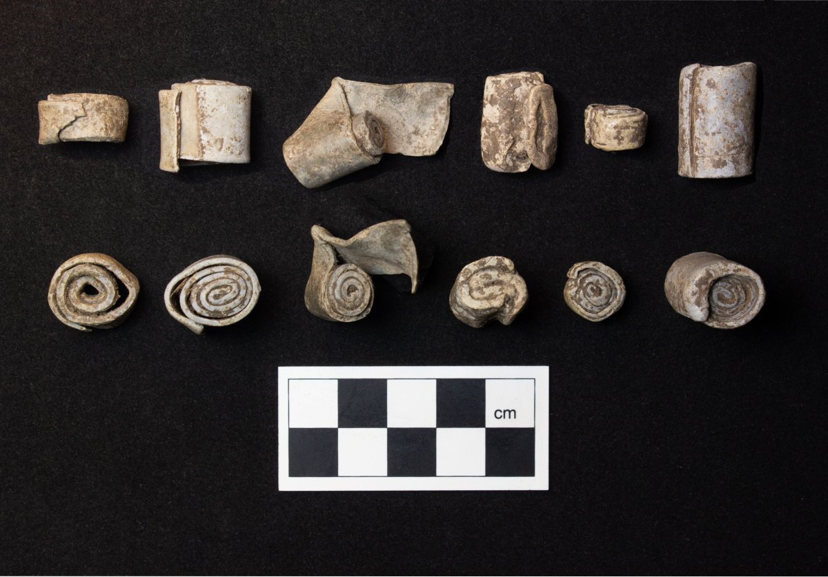 Lead scrolls found at a Roman villa