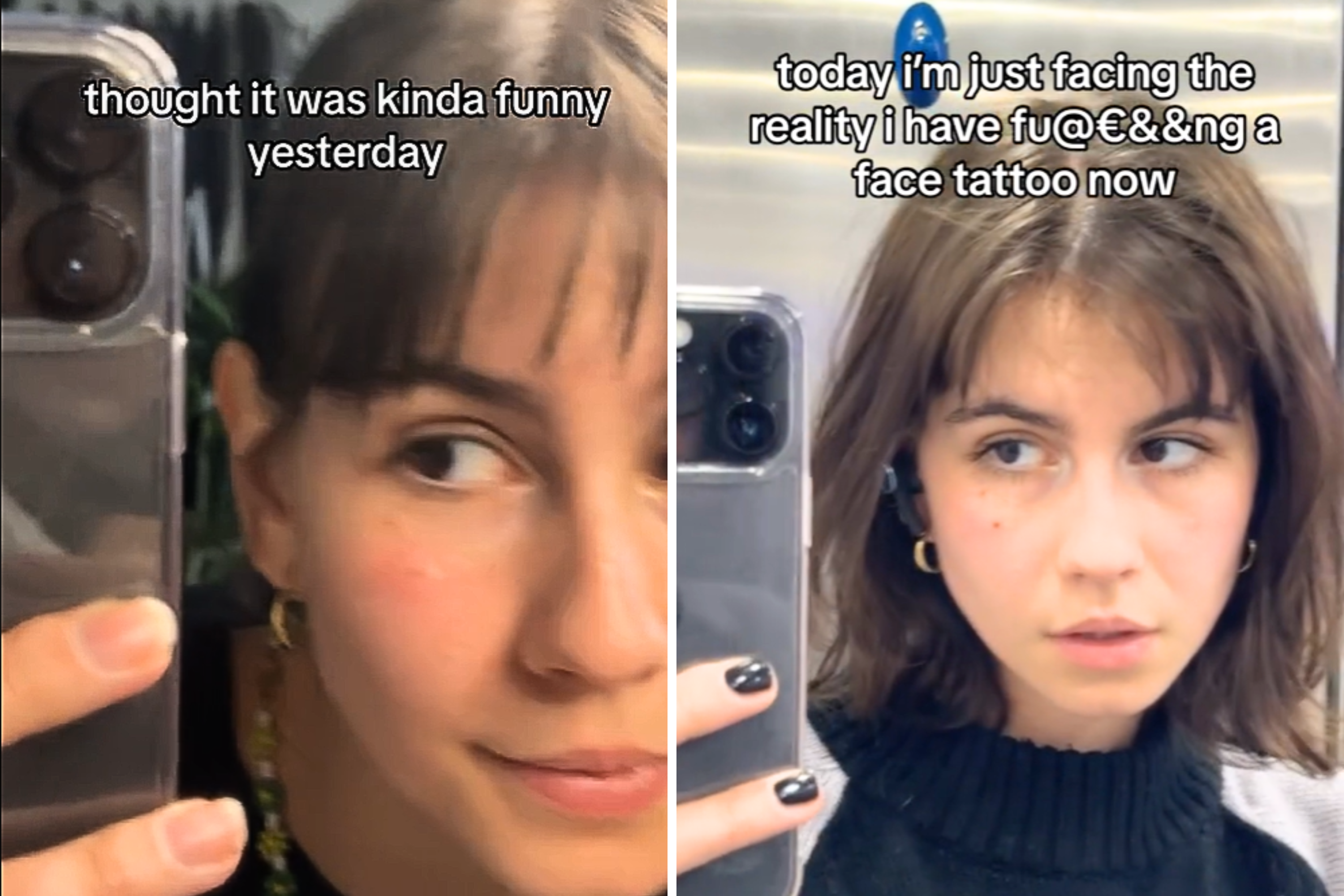Tattoo artist accidentally inks her own face when drawing backfires