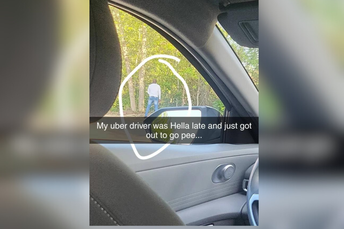 Uber driver outside car
