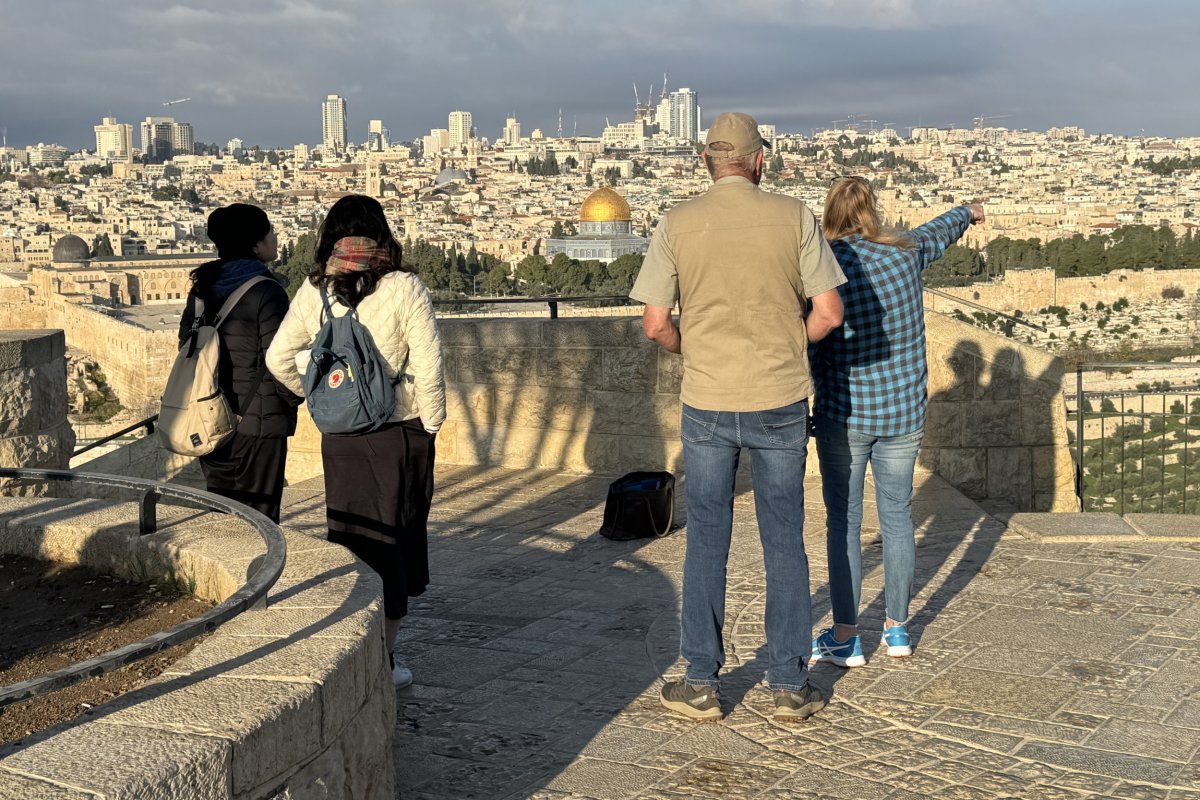 Visitors Look Over Jeruslem