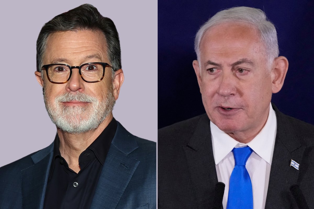 Stephen Colbert and Benjamin Netanyahu