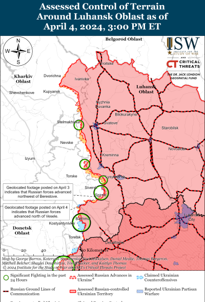 ISW Bakhmut battlefield view April 4 2024