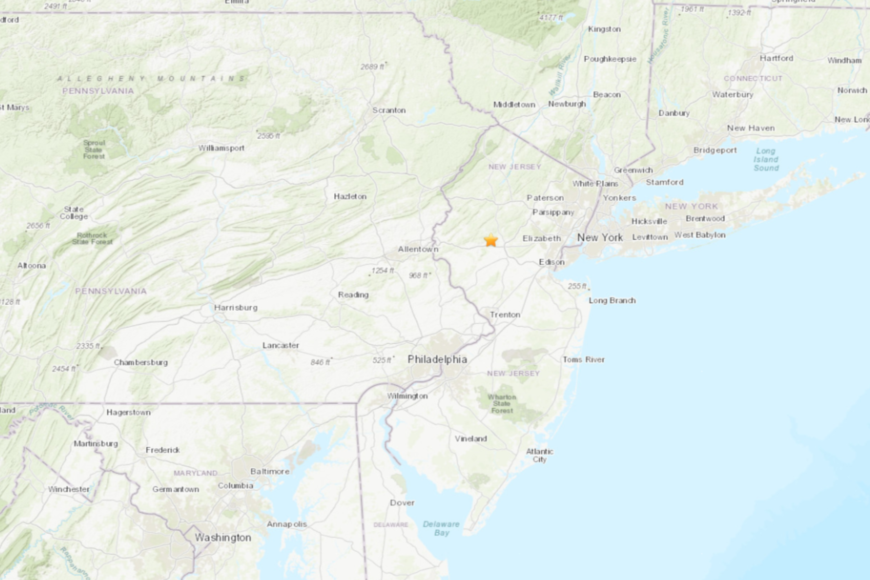 Earthquake new jersey today