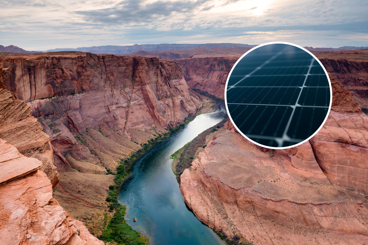Colorado river and solar panel