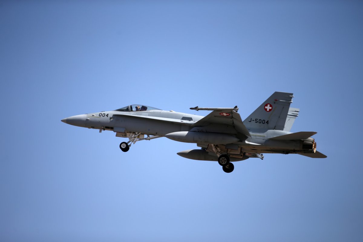 Swiss F-18 fighter jets during NATO training in 2023