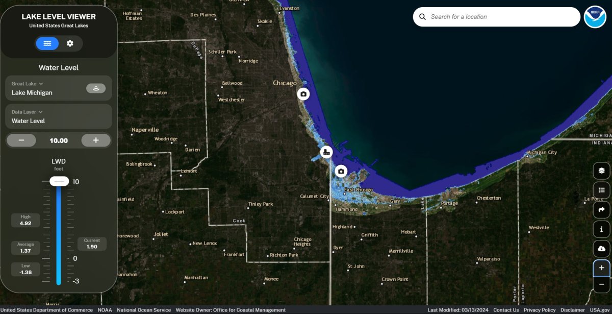 Lake Michigan Illinois NOAA graphic